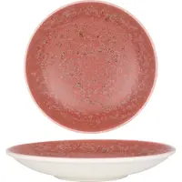 RINART Diepbord rosa porselein 25 cm (900cc) set van 6