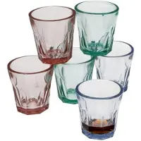 Gerimport Waterglazen/drinkglazen Everest - 6x stuks - transparant kleurenmix - 45 ml