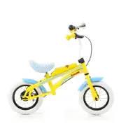 POPAL Arrow - Loopfiets - 12 inch - Blauw - kinderfiets - fiets - peuterfiets - geel - blauw - 12 inch