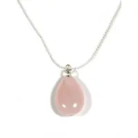 Heaven Eleven KIDS - Meisjes - ketting - ballchain - RVS - edelsteen - drop - rozequartz - 60cm