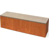 Geroba Modena Rechthoekige cortenstaal zitbank met Padouk hout L150 x B40 x H42 cm