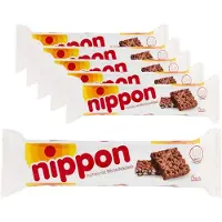 Nippon 6 Repen Melkchocolade met Gepofte Rijst á 200 gram - Voordeelverpakking Snoepgoed