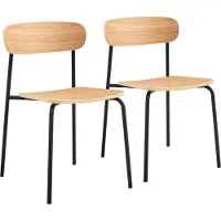 Oviala - Set van 2 zwarte houten stoelen - Lila