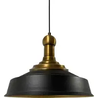 Bamyum Asletl Long-Knob Hanglamp Industrieel Vintage Ø40 cm, Zwart Metaal Lamp