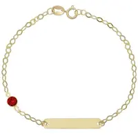 SKY 14K Goud Baby/Kinder Plaatarmbandje Birthstone Granaat