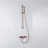 FortiFura Calvi Badkraan - met glijstangset - staafhanddouche - gladde doucheslang - geborsteld koper PVD SW970037/SW970053/SW970046/SW799407