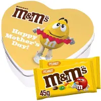 M&M's geschenkdoos hartje 'Happy Mother's Day!' - peanut - chocolade met pinda - Moederdag cadeau - 90g
