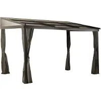 Sojag aluminium terrasoverkapping Budapest 1012, bronzen kleur, afmetingen 298x364x243 cm