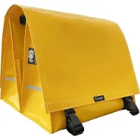 Clarijs fietstas dubbel xl pvc 46l met uitsparing geel