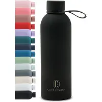 Castagnola Waterfles - RVS Drinkfles 500 ML - Stalen Thermosfles - Drinkflessen voor Volwassenen - Dubbelwandig - Zwart