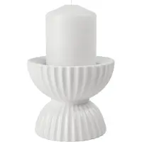 Lyngby Porcelæn Lyngby Tura blokkandelaar Ø11,5 cm Wit