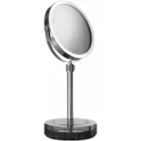 DECOR WALTHER Make-up Spiegel Kristall KSA Met Schaaltje Antraciet Chrome (4x + 1x magnification)