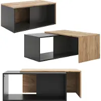 Vicco Paul Salontafel – 90 x 48 cm Antraciet/gouden eik