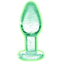 Booty Sparks Glow in the Dark S - glazen buttplug (transparant)