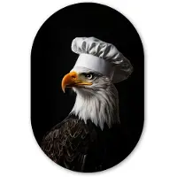 MuchoWow Muurovaal 40x60 cm - Ovale wanddecoratie Arend -Amerika - Koksmuts - Vogel - Stoer - Ovalen schilderij - Muurdecoratie woonkamer - Kamer decoratie - Schilderijen - Wandcirkel