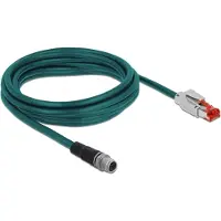 DeLOCK 85427 RJ45 / M12 Netwerkkabel, patchkabel CAT 5e SF/UTP 3.00 m Turquoise UV-bestendig 1 stuk(s)