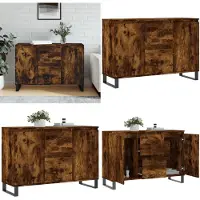 vidaXL Dressoir 104x35x70 cm bewerkt hout gerookt eikenkleurig - Dressoir - Dressoirs - Opbergkast - Buffet