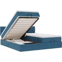 vidaXL Ottoman bed met matrassen 200x200cm fluweel donkerblauw