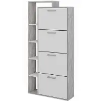Vicco Orlando Schoenenkantelaar – 80 x 166.1 cm met 4 compartimenten Wit/beton