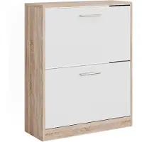 Vicco Gizmo Schoenenkast – 59 x 72.5 cm 2 compartimenten Wit/Sonoma