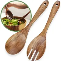 Dayshake Houten Slabestek 2-delig - Luxe Slacouvert - Duurzaam Salade Bestek - Saladebestek - Vaatwasserbestendig