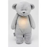 Moonie The Humming Bear Zilver Natur 2.0 - organic - hartslag knuffel - beer