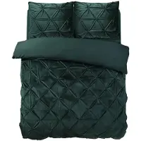 Sleeptime Dekbedovertrek Velvet Pintuck - Groen 140 x 200/220 cm