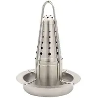 King Hoff KH1880 - Kippenbraadrek Standaard van RVS - Grillstandaard met Kruidenhouder - Geschikt voor Oven, BBQ en Kampvuur - Ø18 cm, Hoogte 23 cm - Kiprooster - Kippenrooster