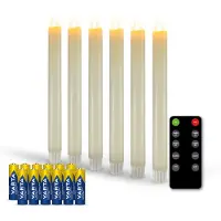 FlinQ LED Dinerkaarsen met Bewegende Vlam - Incl Batterijen - Nep Kaarsen met Flikkerende Vlam - Inclusief Afstandsbediening met Timer En Dimfunctie - 6 Stuks - Wit