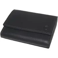 Oi zwarte leren dames portemonnee / compacte overslag beurs met ruimte voor foto's / overslagportemonnee met veel mogelijkheden en extra vakjes / RFID SAFE / zwart leer / 470
