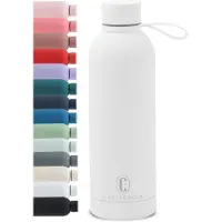 Castagnola Waterfles - RVS Drinkfles 500 ML - Stalen Thermosfles - Drinkflessen voor Volwassenen - Dubbelwandig - Wit