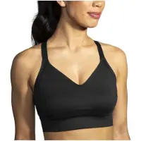 Brooks Drive Interlace Run Bra, Vrouwen, Zwart, Sport Beha, maat: 32DDE