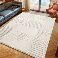 Muratap Japandi art vloerkleed boho scandinavisch laagpolig effen - 140x200 cm
