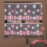 Wisan - Gerbera- jacquard vitrage Gordijn 300 x 70 cm - Curtains - Jacquardgordijnen- 300 x 70 cm