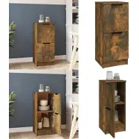vidaXL Dressoir 30x30x70 cm bewerkt hout gerookt eikenkleurig - Dressoir - Dressoirs - Kast - Nachtkastje Opbergkast