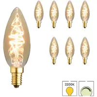 Lybardo - E14 LED Lamp - 8-pack - Kaarslamp - 4.4W Dimbaar - 2200K Extra Warmwit Licht