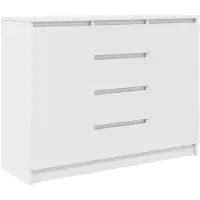 vidaXL Dressoir met laden, wit, 100,5 x 35 x 76 cm, houtvezel