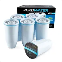 ZeroWater Waterfilters 6 stuks - Vervangingsfilters voor Waterkan - 5-traps Waterfilter systeem - Filtert PFOA, PFOS, lood, chroom, kwik en chloor