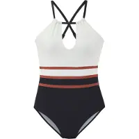 LASCANA Badpak roestbruin / zwart / wit