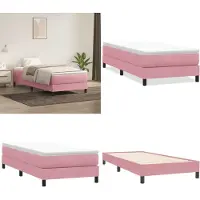 vidaXL Boxspring zonder matras fluweel roze 100x220 cm