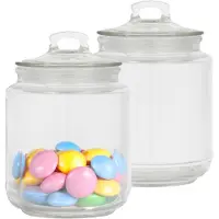 Alessandro Snoeppot/voorraadpot - 2x - met deksel - luchtdicht - glas - 600 ml - D11 x H22 cm