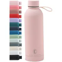 Castagnola Waterfles - RVS Drinkfles 500 ML - Stalen Thermosfles - Drinkflessen voor Volwassenen - Dubbelwandig - Lichtroze