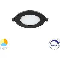Braytron LED Paneel Slim Inbouwspot Encastré- Ronde- Zwart-Dimbaar 4W -3in1 CCT (3000K -4000K-6000K )