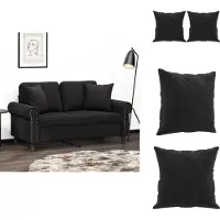 vidaXL Sierkussens 2 st 40x40 cm fluweel zwart