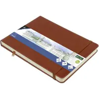 Kangaro schetsboek A5 landscape - cognac - hardcover kaft - met elastiek en lint - K-861237