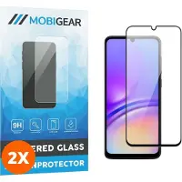 Mobigear Screenprotector geschikt voor Samsung Galaxy A05 Glazen | Premium Screenprotector - Case Friendly - Zwart (2-Pack)