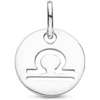 The Jewelry Collection Zilver Gerhodineerde Hanger sterrenbeeld weegschaal 1333701