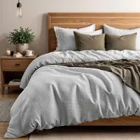 Primaviera Deluxe dekbedovertrek Waffle - grijs - katoen percale - 200x220