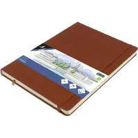 Kangaro schetsboek A4 - cognac - hardcover kaft - met elastiek en lint