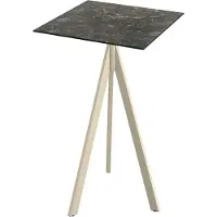 Essentials Infinity Tripod Statafel Zand Frame + Galaxy Marble HPL 70x70 cm - 140061577 - Horeca & Professioneel